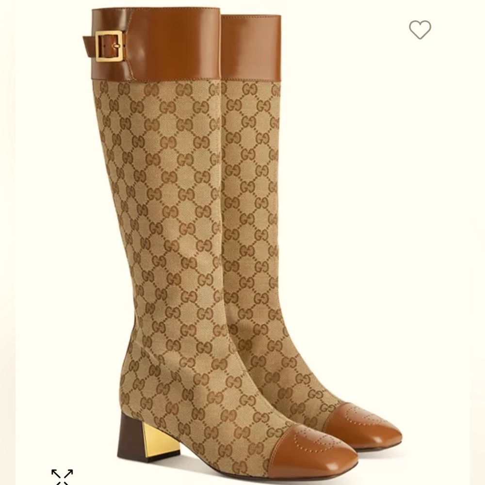 NWT GUCCI TALL GG CANVAS BOOTS